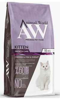 Animal World Tavuk Balık ve Karidesli Yavru 15 kg Kedi Maması kullananlar yorumlar